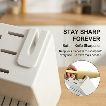 Knife Set Gold Kitchen Knife Block Set W Built-In Sharpener | German Forged Stainless Steel,15 Pc,Razor Sharp,Anti-Rust, Ergonomic Handles,Full Tang,Elegant Gold, Gift Box3