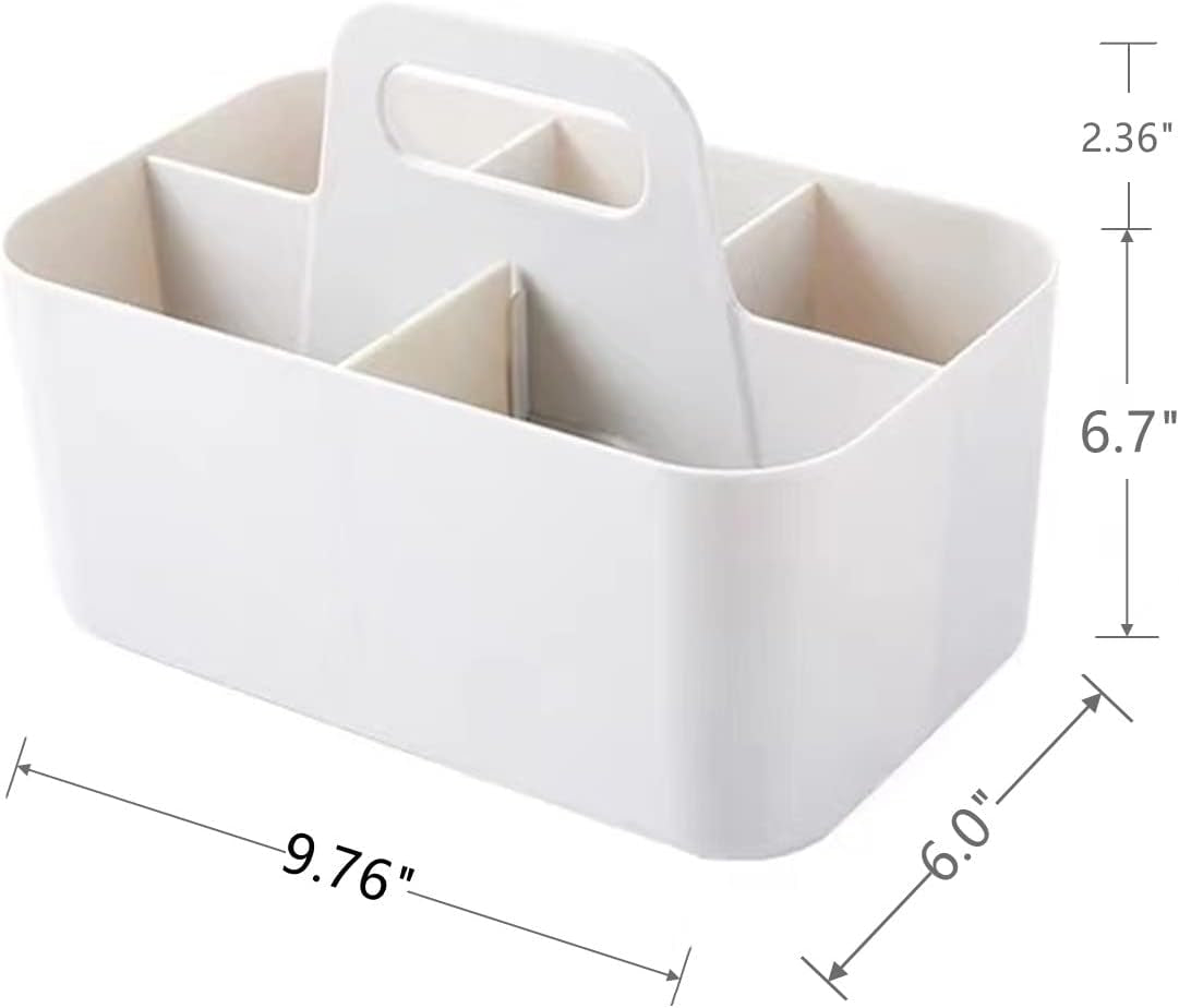 2-pack-plastic-shower-caddy-portable-portable-basket-with-handle-storage-organizer-stackable-5-compartments-9-76-x-6-x-6-7-white