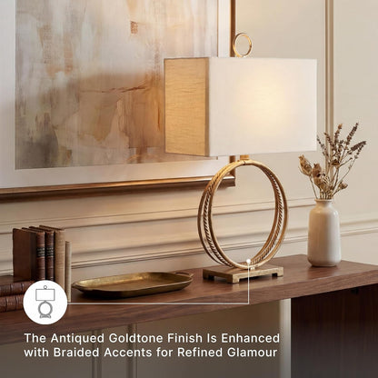 Signature Design by Ashley Table Lamp, 28 Inch, Gold, Rectangle Shade4