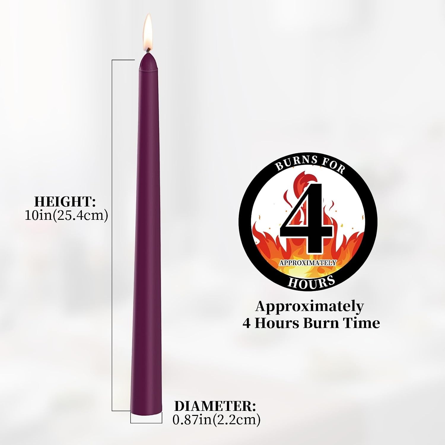 0-87-10-inch-purple-taper-candles-unscented-and-smokeless-tall-candlesticks-10-pack-tapered-candles-with-cotton-wicks-long-burning-ideal-for-weddings-dinner-parties-and-home-decor
