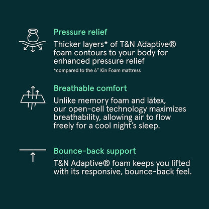 Kin by Tuft & Needle Firm 8" Adaptive Foam Queen Mattress in a Box5