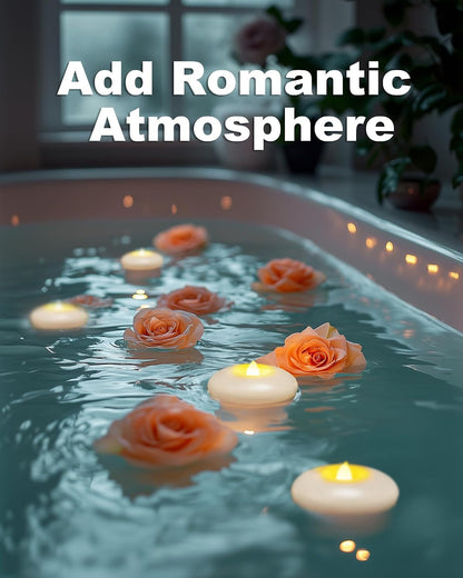 3" Flameless LED Floating Candles, White Waterproof Tealights, 24Pack5