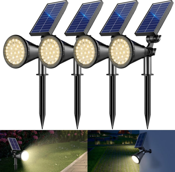 Solar Lights Outdoor Waterproof Spot Lights, Warm White 4 Pack1