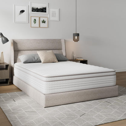 Queen Mattress, 12 Inch Queen Size Mattresses in a Box with Smarts™ Pocket Coil for Pressure Relief, Medium Plush Foam and Spring Hybrid Colchones with Certipur-Us Certified1