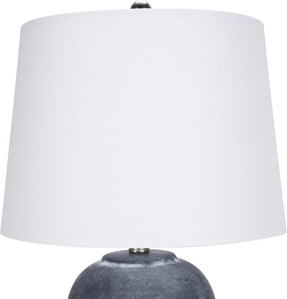 Home 23" Black Vintage Distressed Ceramic Pot Table Lamp for Bedroom, Living Room, End Table, with White Tapered Drum Shade4