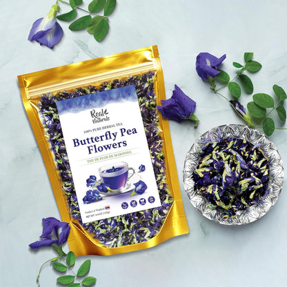 Butterfly Pea Flower Tea (375+ Cups) 4.4Oz Blue Butterfly Pea Tea Blue Tea | Blue Pea Flower Butterfly Tea 100% Pure Herbal, Caffeine Free Tea for Weight Loss, Rich in Antioxidants Butterfly Pea Flower4