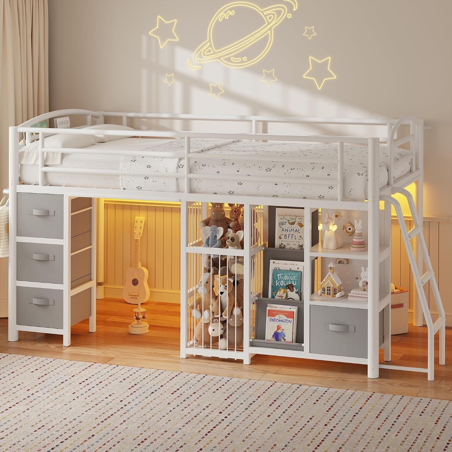 twin-low-loft-bed-kids-loft-bed-storage-drawers-led-lights-white-gray