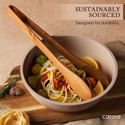 Wooden Utensil Set, 8-Piece Acacia Wood Cooking Utensils | Nonstick Cookware Friendly, Durable, Heat-Resistant, Cool-Touch Handles, Hanging Loops, Everyday Kitchen Essentials3