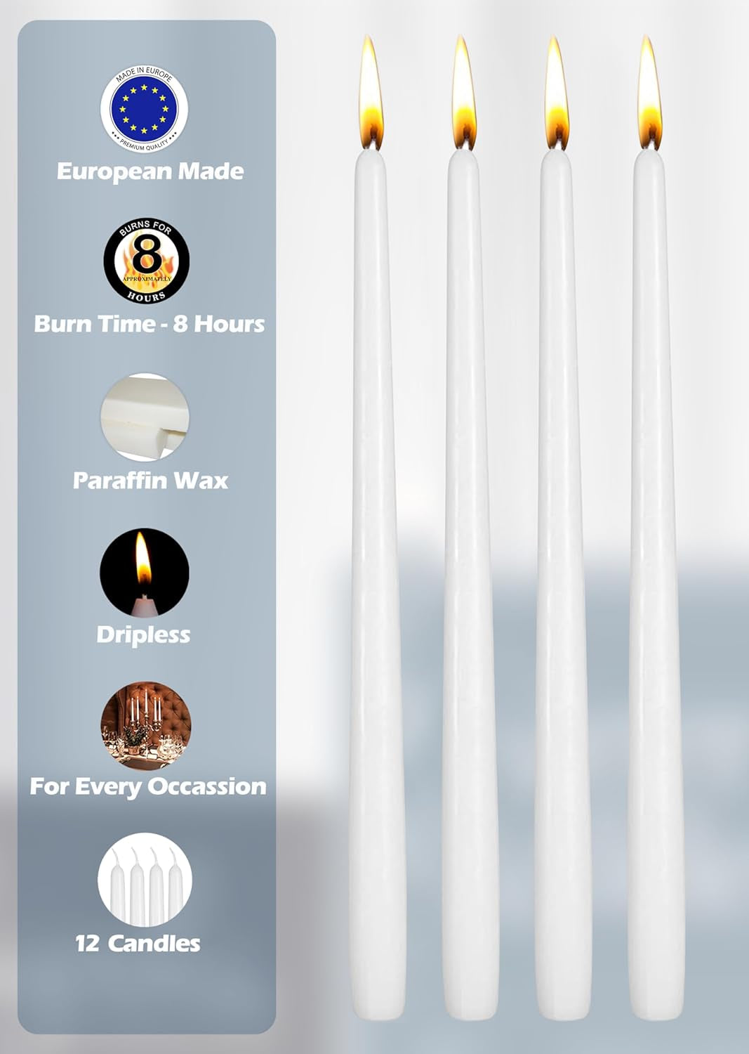12-pack-tall-taper-candles-10-inch-white-dripless-unscented-dinner-candle-paraffin-wax-with-cotton-wicks-8-hour-burn-time