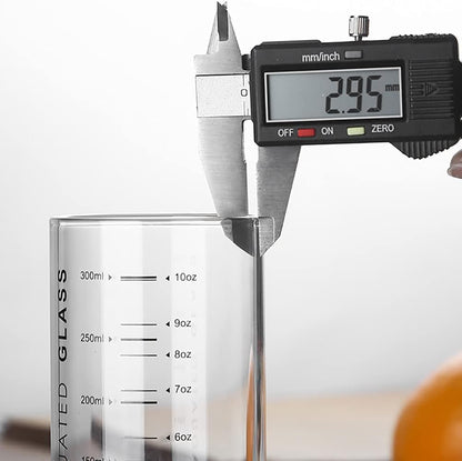 Glass Measuring Cup 10 Oz for Milk,Juice,Milkshake, Vegetable, Coffee, Salad, Ice Cream (Black) (Black)3