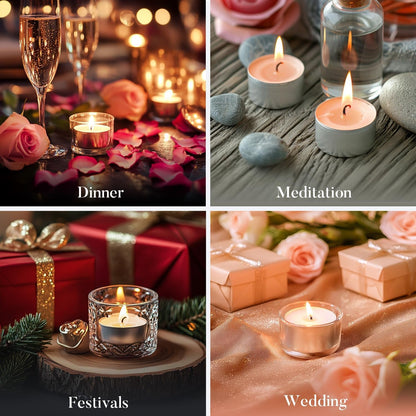 Palm Wax Tea Lights Candles 200 Pack, 6 Hours Unscented Clean Burn5