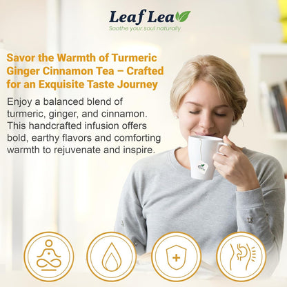 Turmeric Ginger Cinnamon Tea Bags, 40 Ct Caffeine-Free Herbal Tea | Individually Foil-Wrapped for Freshness, 100% Natural Blend, No Sugar, Vegan, Non-Gmo, Warming Golden Cup for Wellness4