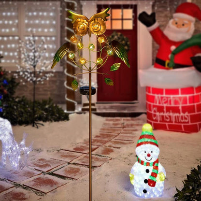 Garden Solar Lights Outdoor,Solar Powered Stake Lights Great Gifts- Metal OWL LED Decorative Garden Lights for Walkway,Pathway,Yard,Lawn (Green)3