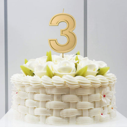 3.94 Inch Oversized Number Birthday Candle Large Gold Glitter Cake Candle5