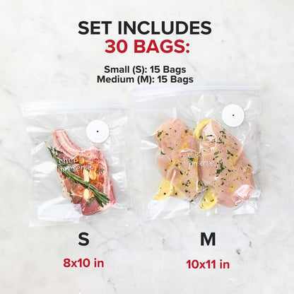 Reusable Vacuum Sealer Bags for Food – 30 Bpa-Free Food Storage Bags, Freezer, Microwave – Odor-Resistant, Leak-Proof – Compatible with  Vacuum Sealers2