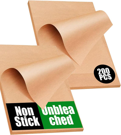 200 PCS Unbleached Parchment Paper Sheets for Baking 12X16 Inches, Non-Stick and Non-Toxic Pre-Cut Parchment Sheets for Oven, Cooking, Grilling, Air Fryer and Steaming - Fit for Half Sheet Pans1