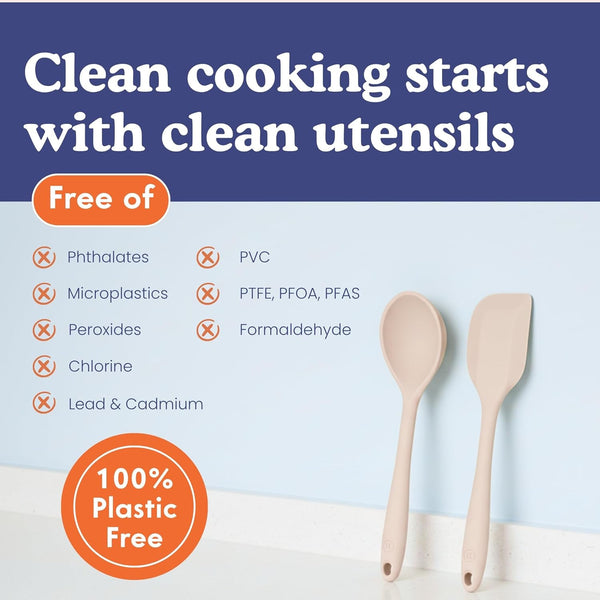 Nontoxic Platinum Silicone Utensils, 100% Plastic-Free, 8-Pcs, Beige4