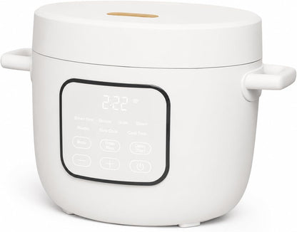 B- 14-Cup Cooked Electric Rice & Grain Cooker, 6-Cup Uncooked Capacity, Ceramic Nonstick Coating, Multi-Grain Cooking, Automatic Keep Warm (White Icing)1