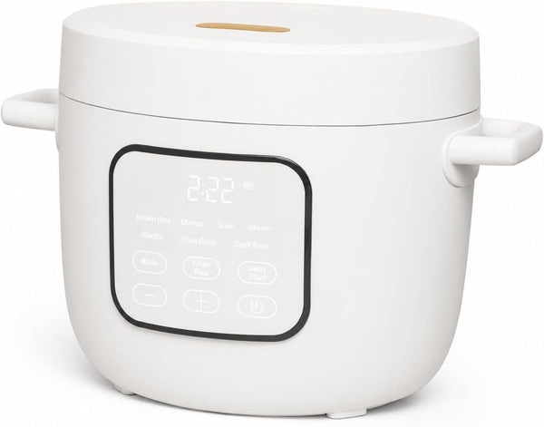 B- 14-Cup Cooked Electric Rice & Grain Cooker, 6-Cup Uncooked Capacity, Ceramic Nonstick Coating, Multi-Grain Cooking, Automatic Keep Warm (White Icing)1