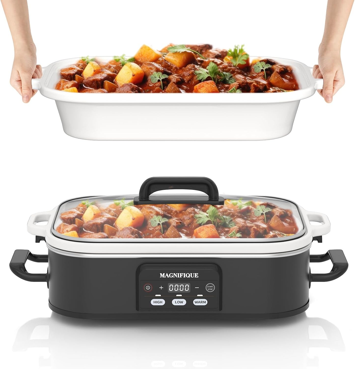 4-quart-casserole-programmable-slow-cooker-with-ceramic-baking-dish-perfect-kitchen-small-appliance-for-family-dinners-oven-safe-and-durable-bakeware-for-lasagna-roasts-black