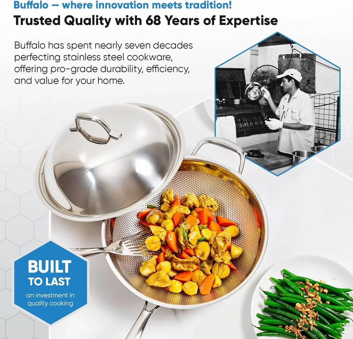 honeycomb-3ply-stainless-steel-wok-pan-11-inch-28cm-with-lid-flat-bottom-coating-free-non-stick-stir-fry-pan-advanced-scratch-resistant-design-with-stay-cool-long-handle