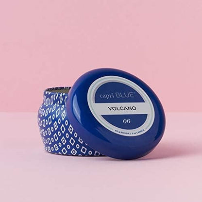 Capri Blue Volcano Scented Mini Tin Jar Candle - Luxury Candles for Home Scented with Tropical Fruit & Sugared Citrus - Soy Candle Wax Blend (Blue, 3 Oz)7