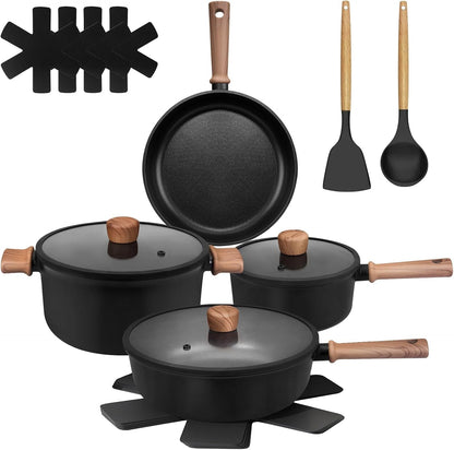 13 Pcs Pots and Pans Set Nonstick, Titanium Nonstick Cookware Sets for All Stovetops, Induction Compatible Kitchen Cooking Set with Frying Pans, Saucepans & Silicone Utensils, PFOA PFOS Free1