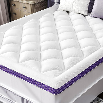 Queen Mattress Topper, Viscose Derived from Bamboo, Pillow Top | Cushioned Support, Breathable Mesh Sides, Memory Foam Blend Fill, Softens Firm Beds, Refreshes Old Beds, Guest Rooms, Rentals1