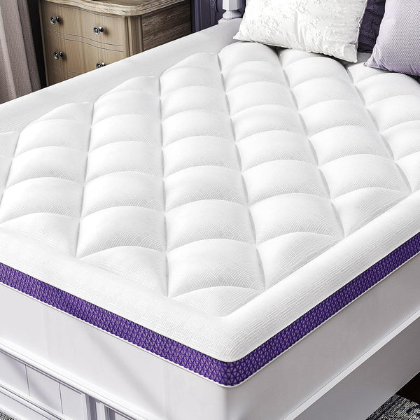 Queen Mattress Topper, Viscose Derived from Bamboo, Pillow Top | Cushioned Support, Breathable Mesh Sides, Memory Foam Blend Fill, Softens Firm Beds, Refreshes Old Beds, Guest Rooms, Rentals1
