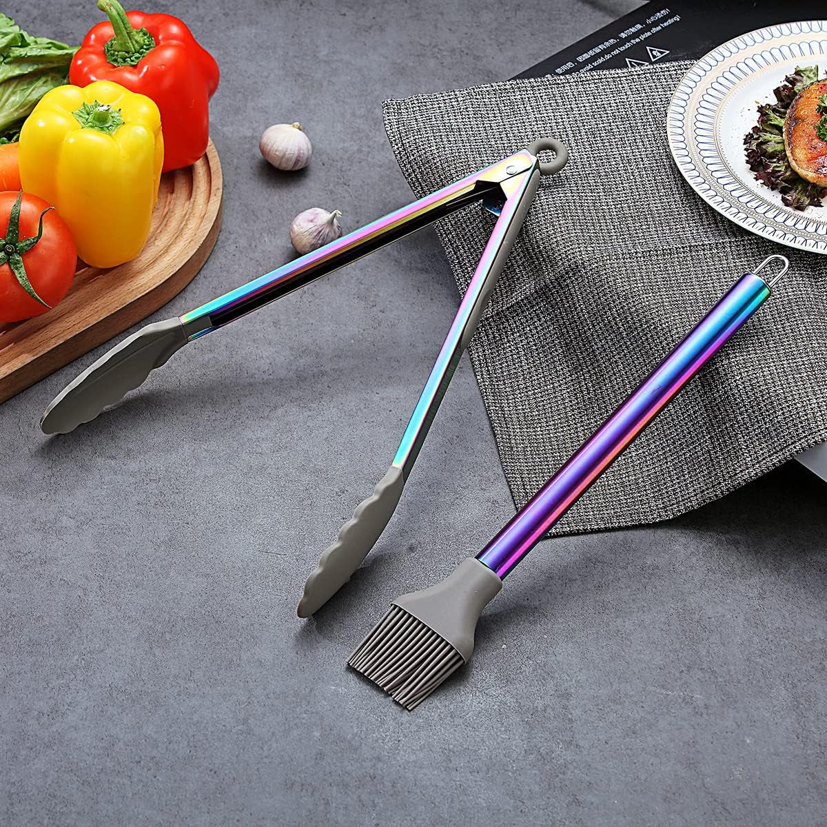 38-piece-silicone-kitchen-cooking-utensils-set-with-utensil-crocks-silicone-head-and-stainless-steel-handle-cookware-kitchen-tools-for-utensil-set-non-stick-kitchen-gadgets-dishwasher-saferainbow