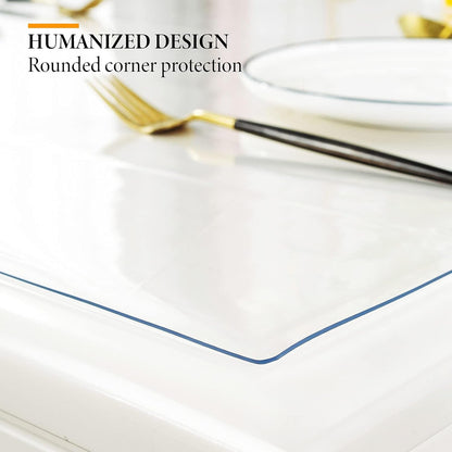 1.5Mm Clear Desk Cover Protector, 14×24 Inch Clear Desk Cover, Rectangular Vinyl Desk Pad, PVC Plastic Table Cover for Office, Dresser, Night Stand, Computer & Writing Desk Tabletop3