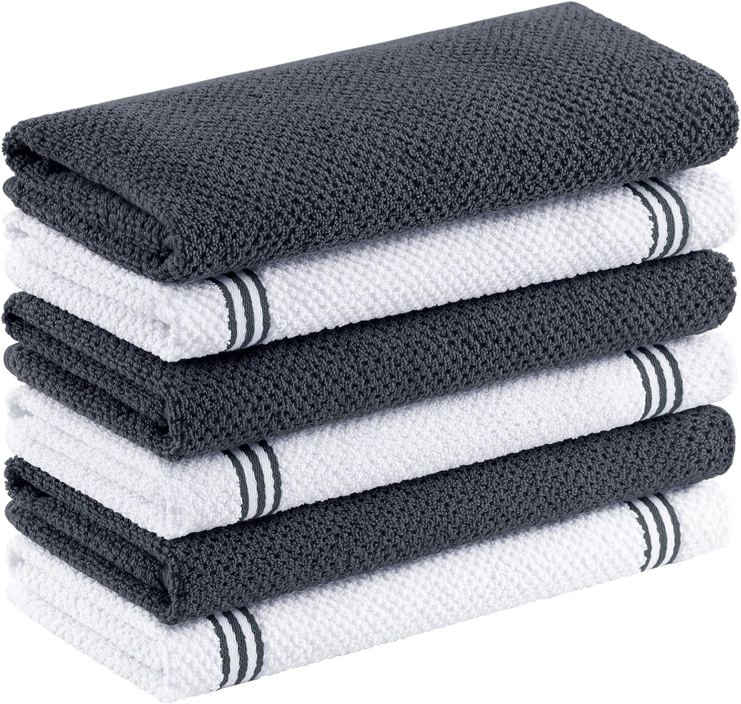 dual-design-cotton-kitchen-towels16-x-26-6-pack-dark-grey-large-380-gsm-dish-towels-highly-absorbent-terry-kitchen-hand-towels-soft-quick-drying-tea-towels-with-hanging-loop