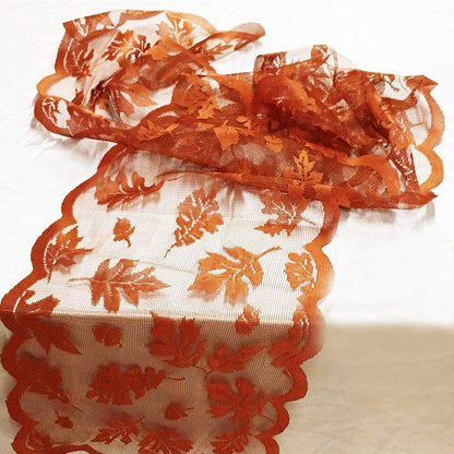 Fall Table Runner Fall Decorations for Home 13 X 72 Inch Maples Leaves Lace | Fall Decor Orange Runners Thanksgiving Table Runner Autumn Harvest Thanksgiving Decorations for Table Kitchen Dining Party1