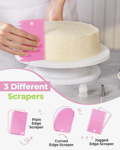32 Piping Bags and Tips Set Frosting Piping Kit for Beginners & Pros | Storage Case, Baking Supplies Tools, 24 Icing Tips, 2 Reusable Piping Bags, 3 Scrapers, for Cupcake Cookie Cake Decorating3