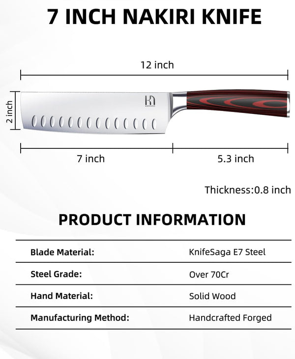 Japanese Nakiri Chef Knife 7 Inch, Razor Sharp, Professional8