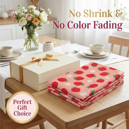 Linen Table Runners 72 Inches Long Strawberry Pattern Runner for Table,Strawberry Kitchen Decor Accessories Perfect for Home Wedding Indoor Outdoor Party7