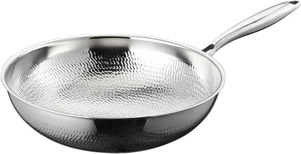 Titanium Hammered Pan Pro, 2026 Upgrade Double-Side Hammered Wok, Frying Pans Nonstick, Durable Scratch-Resistant Non Stick Titanium Pans for Cooking,No Lid,14.17In1