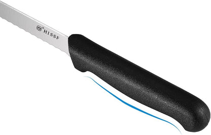 Serrated Bread Knife with Sheath 10 Inch, Black Upgraded Stainless Steel Razor Sharp Wavy Edge Wide Bread Cutter, for Slicing Homemade Bread, Bagels, Cake,Dishwasher Safe4