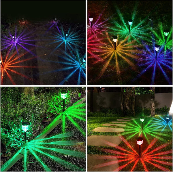 Solar Outdoor Path Lights, Color Changing Waterproof IP65 Auto On/Off Solar Landscape Pathway LED Lights for Back Yard and Walkway Decorative7