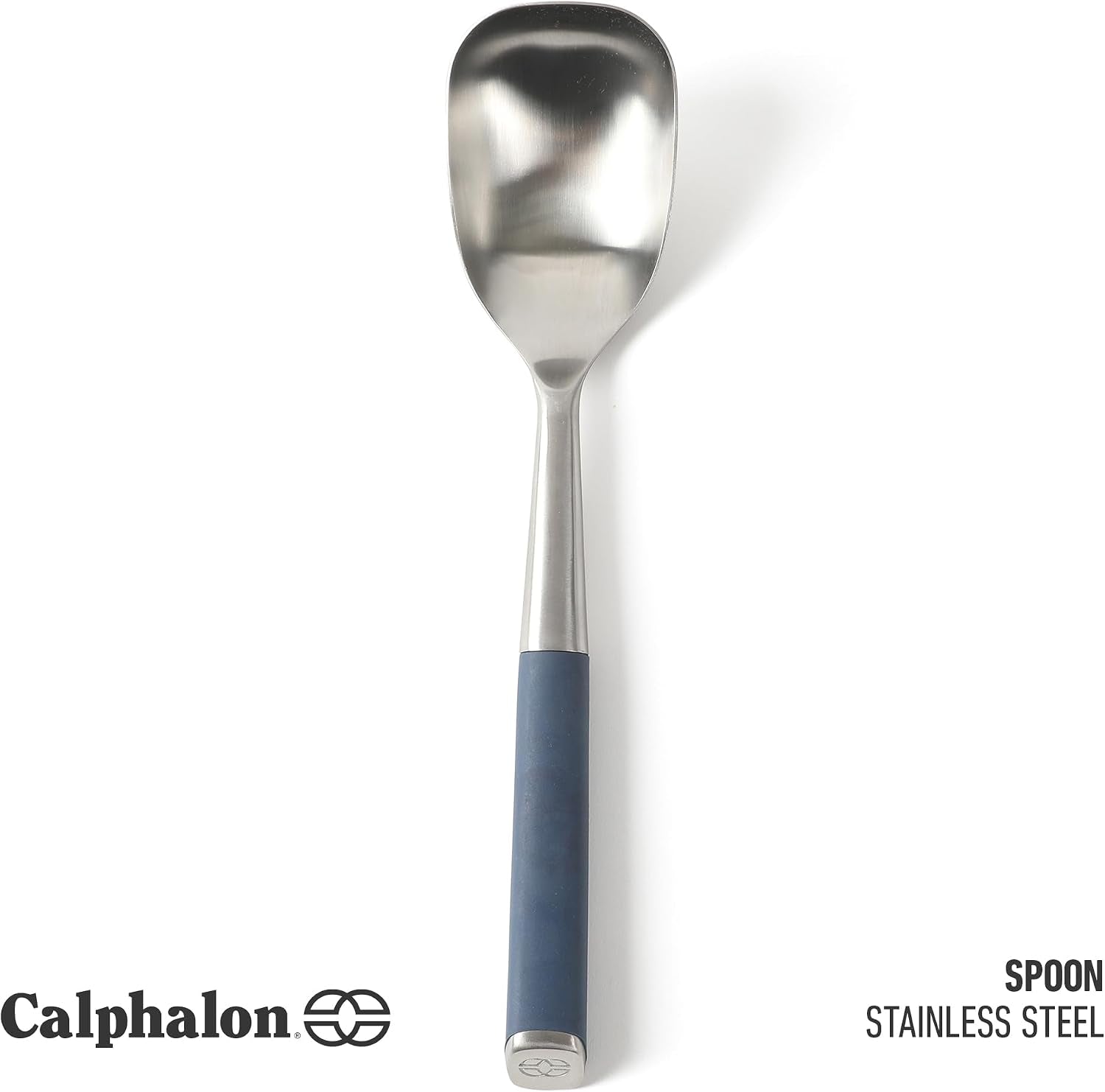 calphalon-edge-cooking-spoon-cooking-utensil-spoon-stainless-steel-kitchen-spoon-with-heat-resistanc-silicone-non-slip-handle-nonstick-safe-basting-spoon-durable-kitchen-utensil-navy-blue