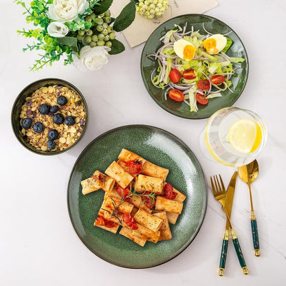 Ceramic Dinnerware Sets for 6,18Pcs Porcelain Plates and Bowls Set4