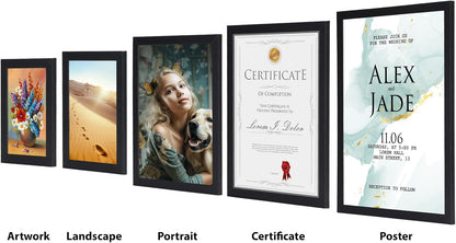 15 Pack 8.5 X 11 Certificate Frame, Black 8.5 by 11 Picture Frames6