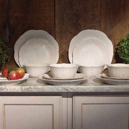 French Perle White Stoneware Dinnerware Set with All-Purpose Bowls5