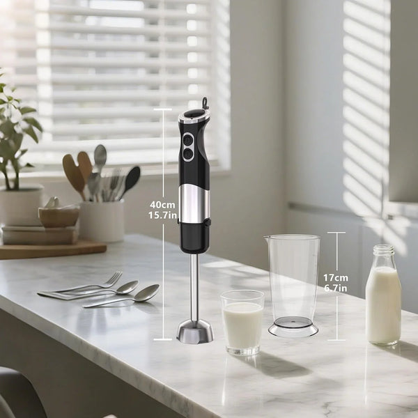 Immersion Blender Handheld, 12 Speed & Turbo Mode Hand Mixer Electric for Kitchen, 2 in 1 Stick Portable Blender with Beaker for Baby Food, Smoothie, Puree, Soup4