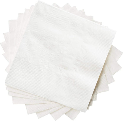 White Cocktail Napkins [500 Count] 1-Ply Beverage Napkins | Absorbent & Durable, Elegant Presentation, 4.5" X 4.5" Folded, 9" X 9" Unfolded, Restaurants, Bars, Desserts & Parties1