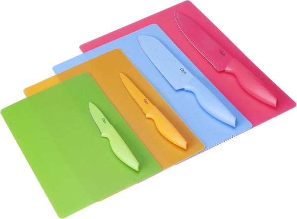 17-Piece Color-Coded Stainless Steel Knife & Cutting Mat Set | Elite Chef Set Includes 5 Knives, Kitchen Shears, a Vegetable Peeler and Knife Sharpener, with Color-Matching Cutting Mats8