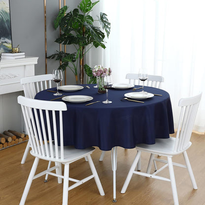 Navy Blue 48 Inch round Tablecloth, Waterproof Table Cloth1