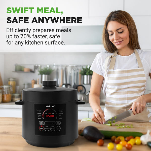 Electric Pressure Cooker 6 Quart Capacity | 9 Function Digital Countertop Pressure Cooker | Adjustable Time & Temperature | Cook, Bake, Steam, Broil, & Braise | 13.1 X 11.4 in | Black8