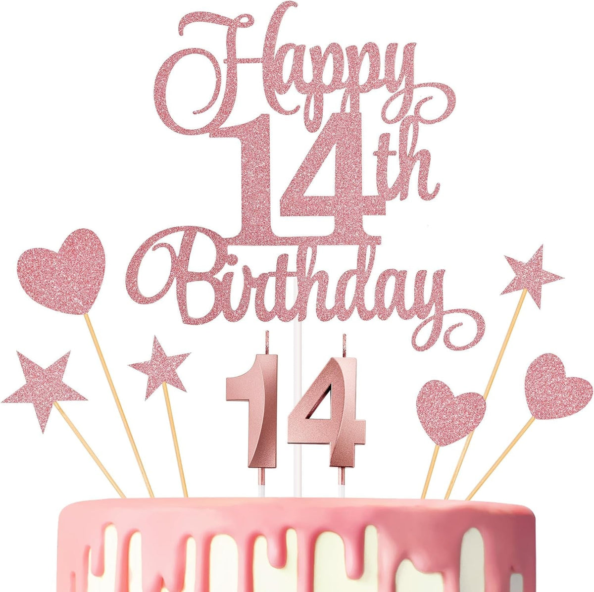 14th-birthday-cake-decorations-14th-birthday-candles-cake-numeral-candles-and-glitter-happy-14th-birthday-cake-toppers-set-for-birthday-party-supplies-rose-gold