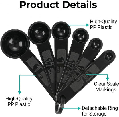 11 Pcs Measuring Cups and Spoons Set - Plastic Nesting for Dry Liquid Ingredients Engraved Markings Kitchen Baking5